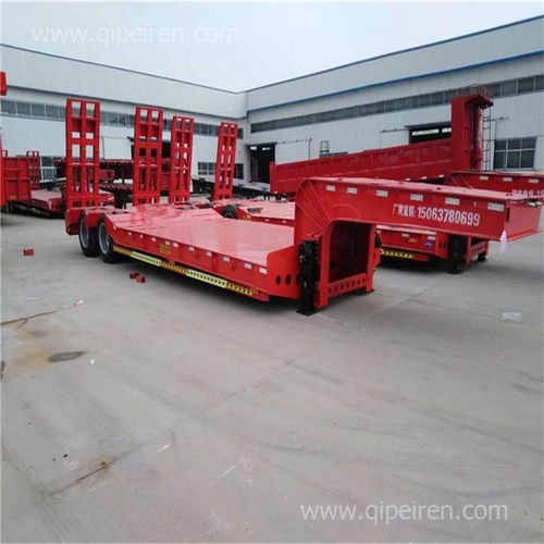 【四线八桥大件运输半挂车钩机板 五线十轴低平板尺寸,低平板价格,图片,配件厂家】
